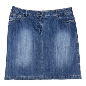 Boden Blue Denim Pencil Skirt